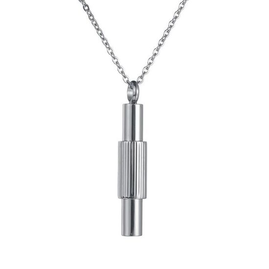 Porte-clés Urne Funéraire En Acier Inoxydable - Pendentif Cylindrique Pour Cendres, Cheveux, Souvenirs - Message "Forever In My Heart" - 11