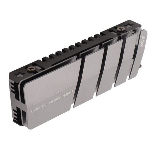 Dissipateur Thermique M.2 SSD 2280 NVMe - En Aluminium Avec Coussinets Thermiques - Refroidissement Passif Pour PC (noir)