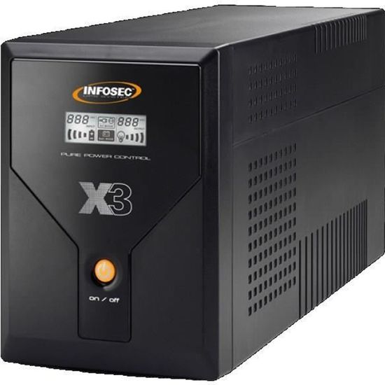 Onduleur 1600 VA - INFOSEC - X3 EX 1600 - Line Interactive - 4 prises FR/SCHUKO - UPS SYSTEM /LCD / USB - 65970