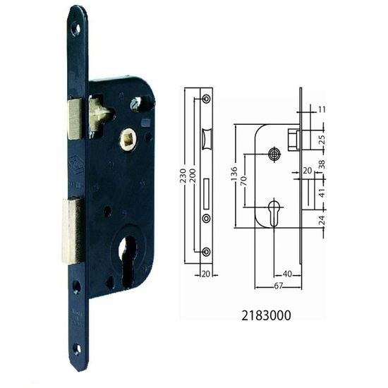 Serrure à Larder Normes Allemandes – Carré 8 X 72 Mm – Acier – Int/ext