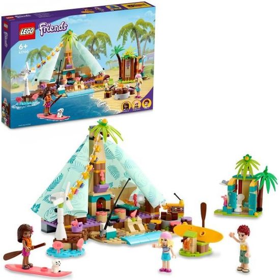 LEGO® 41700 Friends Camping Glamour Set de Glamping, Jouet pour Filles et Garçons dès 6 ans avec 3 Mini-Poupées et Accessoires