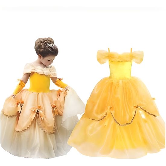 Costume La Belle et la Bete pour fille tenue fantaisie de carnaval sans manches vetements princesse de luxe Cdiscount Jeux Jouets