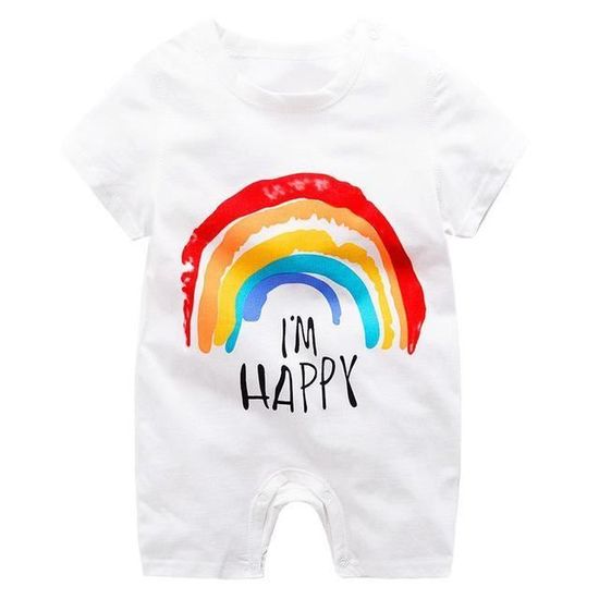 Body Bébé Fille Imprimé Rugby - Manches Courtes - Noir - Pour Nouveau-né Et Nourrisson