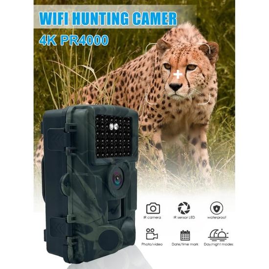 Caméra De Chasse 36MP 2K – Vision Nocturne 940nm Sans Glow, Camouflage