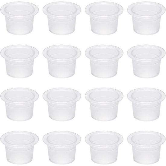 Gobelets à Encre Pour Tatouage - Lot De 300 Pièces Transparentes - 3 Tailles (8x10, 13x11, 15x13 Cm) - Réutilisables, Faciles à Nettoyer - 2