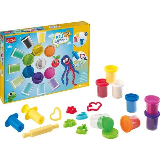 Pâte à Modeler CARIOCA Baby Dough – Pour Enfants Dès 12 Mois, Ne Tache Pas, Sèche à L'air, Lot De 3 Pots De 75 G