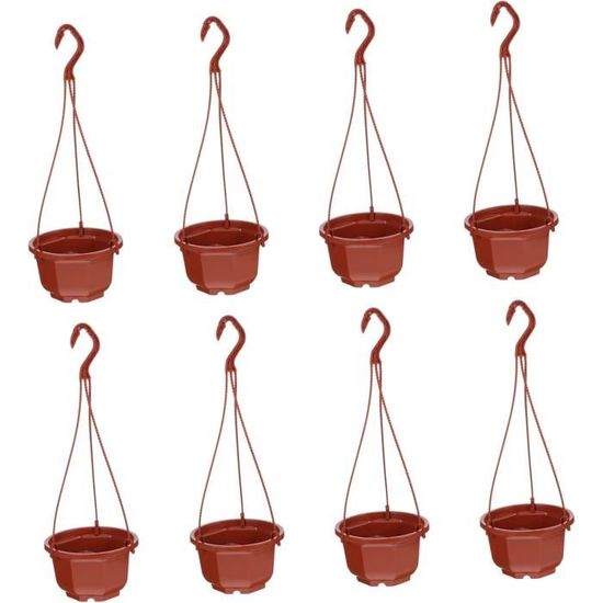 Pots De Fleurs Octogonaux SUPVOX - Lot De 5, Rouge, Avec Plateau, Pour Intérieur/extérieur, Plantes Miniatures