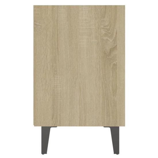 (805807) Table de chevet et pieds en métal Chêne sonoma/blanc 40x30x50cm DBA