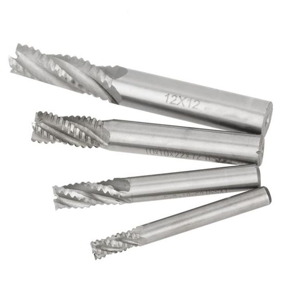 Eosnow 7 pièces/ensemble 4 cannelures 6-20mm HSS fraise en bout routeur dégrossissage brise Eosnow 7 pièces/ensemble 4 cannelures 6-20mm HSS fraise en bout routeur dégrossissage brise