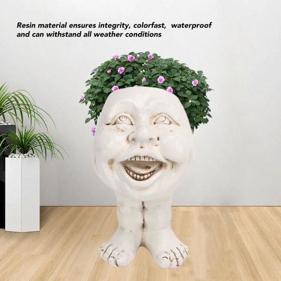 Jardinière TYCIONG – Pot De Fleur Visage Rigolo En Résine – Déco Jardin Ou Intérieur – Type3