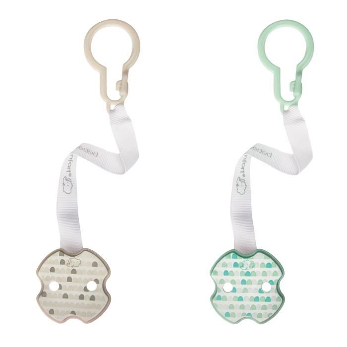 Bebe Confort Lot De 2 Attaches Sucettes Croix Vert Et Blanc Little Valleys Cdiscount Puericulture Eveil Bebe