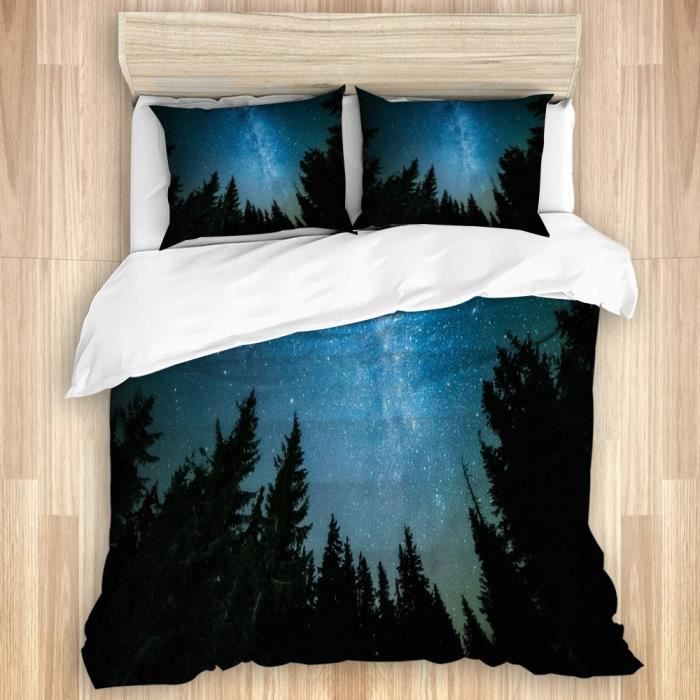 Parure de couette La Voie lactée s'élève au dessus des pins au premier