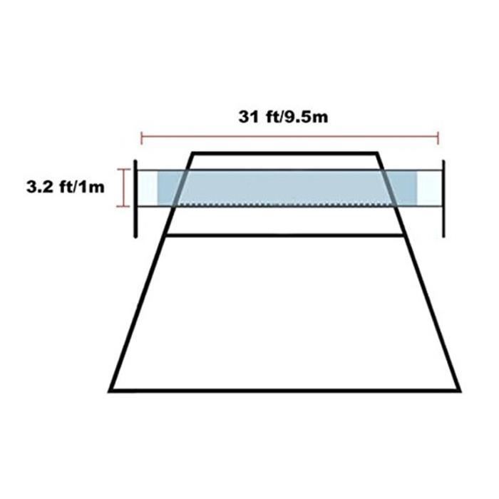 Filet de Volley/Badminton 9.5M * 1M Filet de Loisirs Réglable en Hauteur Volley-Ball