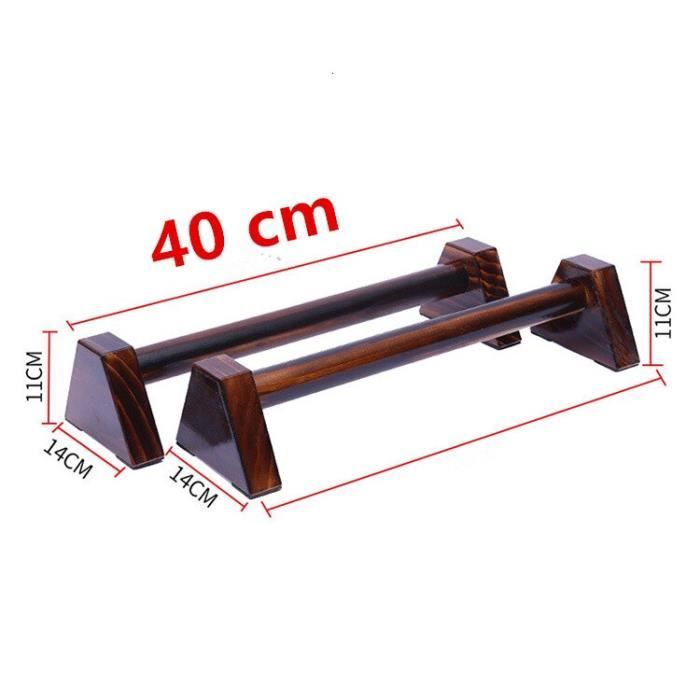 40CM en bois Push Up Stands 1 paire support de support Balance barre parallèle H en forme de Double t - Modèle: Black -