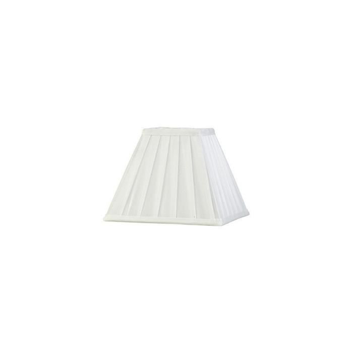 Inspired Diyas - Leela - Abat-jour carré en tissu plissé blanc 100, 200 mm x 156 mm