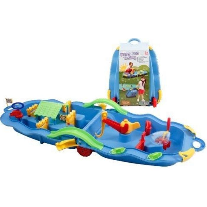 JEU D'EAU ET DE PLAGE JOUET ENFANT D'EVEIL ET CONSTRUCTION DE CIRCUIT D'EAU PLIANT SUR ROUE PORTABLE TRANSPORTABLE SUR ROULETTES