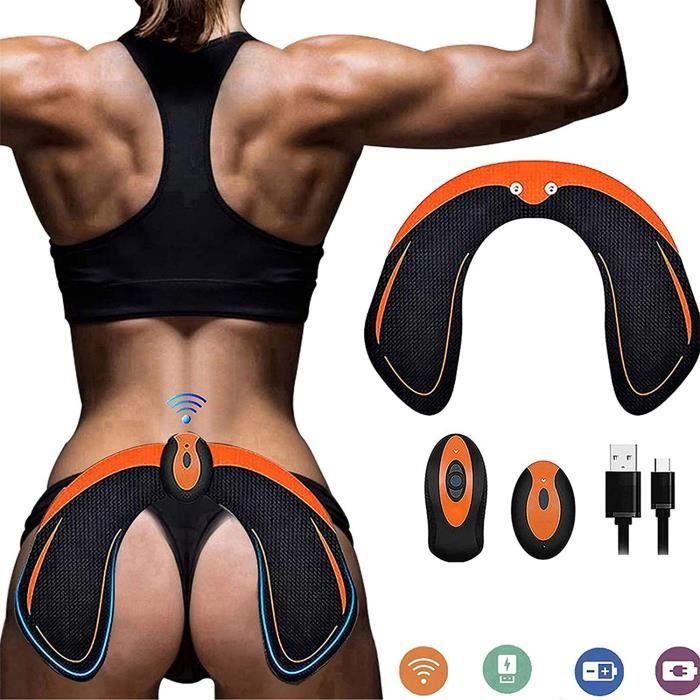 SHENGMI Hips Electrostimulateur Musculaire Hanches Trainer,Appareil de Fesse Intelligent,Electrostimulateur fessier,Télécommande Re