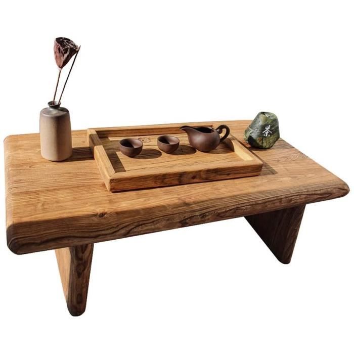Table basse de jardin Tables basses Table D'appoint Table D'appoint en Vieux Orme Vieilli Table en Bois Massif Simple Plateforme 604