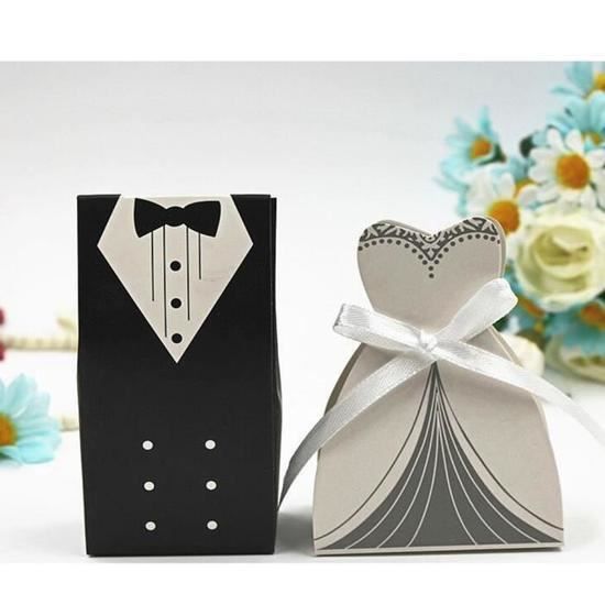 (300pcs) Boîte à dragées 60 couples Marié + 80 Mariée Bonbon nière Cadeau Faveur pour Mariage - Élégant et généreux