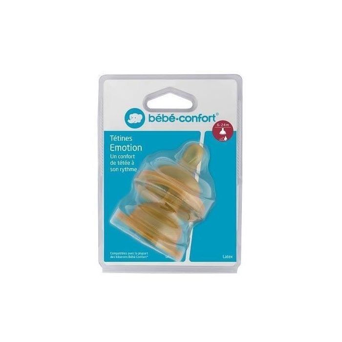 BEBE CONFORT Tétine Emotion Latex T3 - Bouillie (x2) (Lot de 3)
