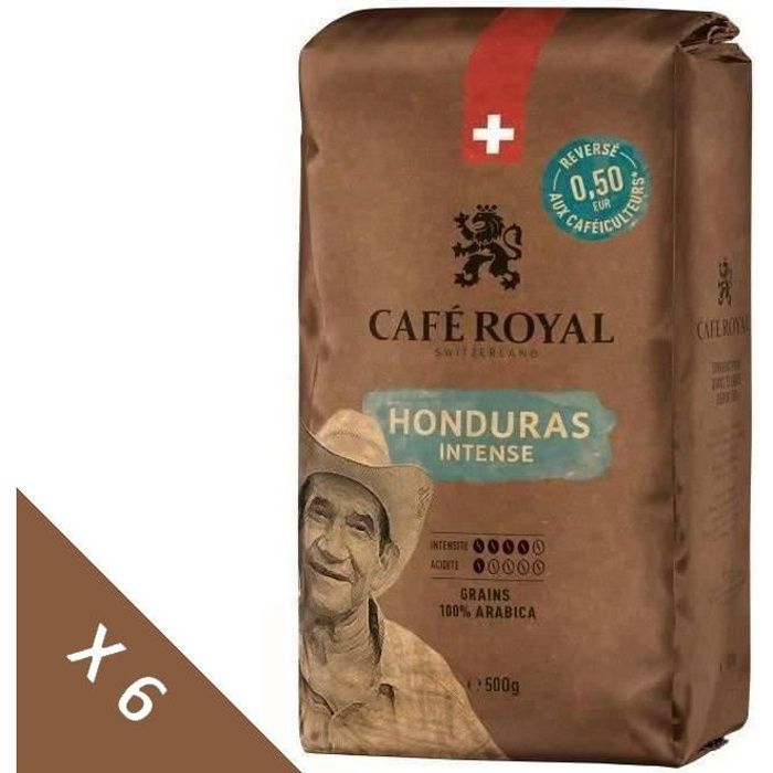 CAFE ROYAL -Lot de 6 - Grain Honduras Intense - 500g