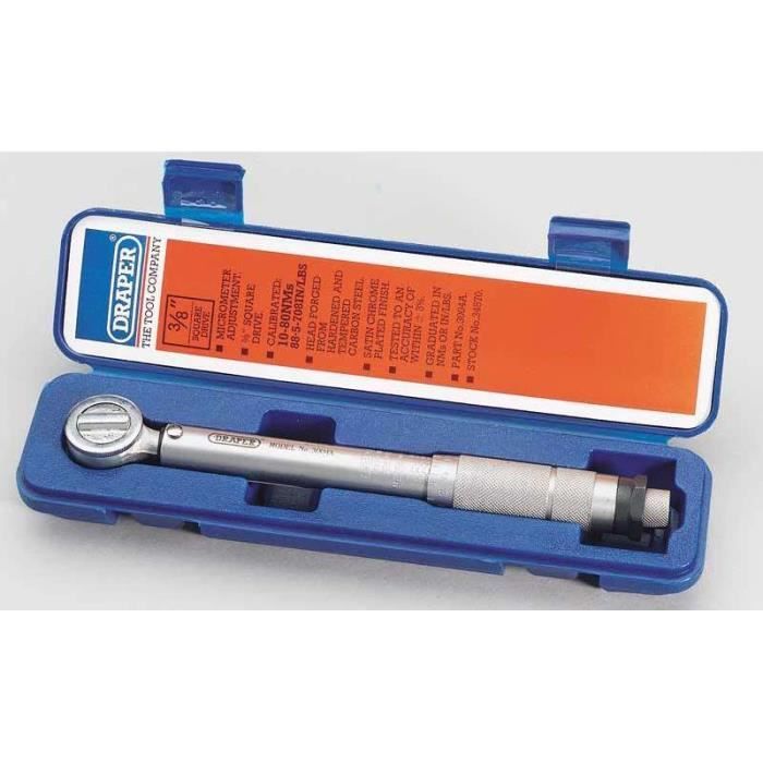 Draper Tools Clé dynamométrique à cliquet carré 3/8- Argenté 34570