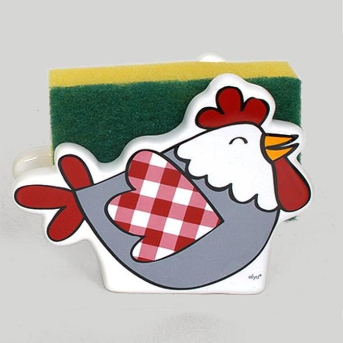 Porte Éponge avec Éponge - Poule Laurine.