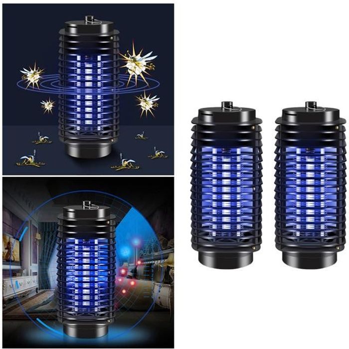 2x Piege anti-moustique Lampe UV Protection anti-insectes Mo