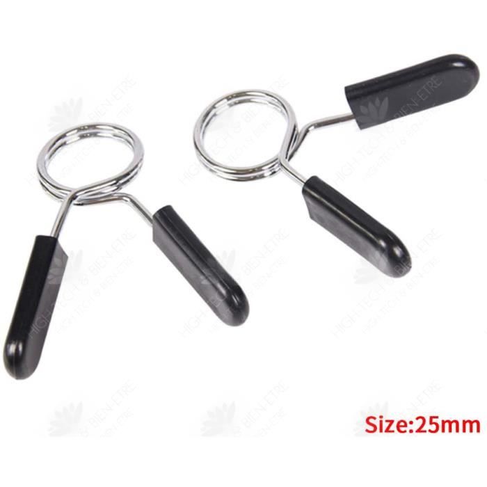 HTBE® 2 pcs 25 mm Pinces serrure à ressorts pour verrouillage Poids Haltères Barre De Musculation Collier de serrage Dumbbell Lock