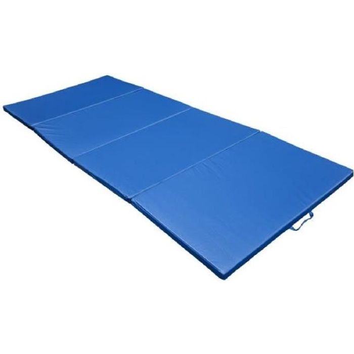 Tapis de sol gymnastique natte de gym matelas fitness pliable portable 10 pieds bleu 04