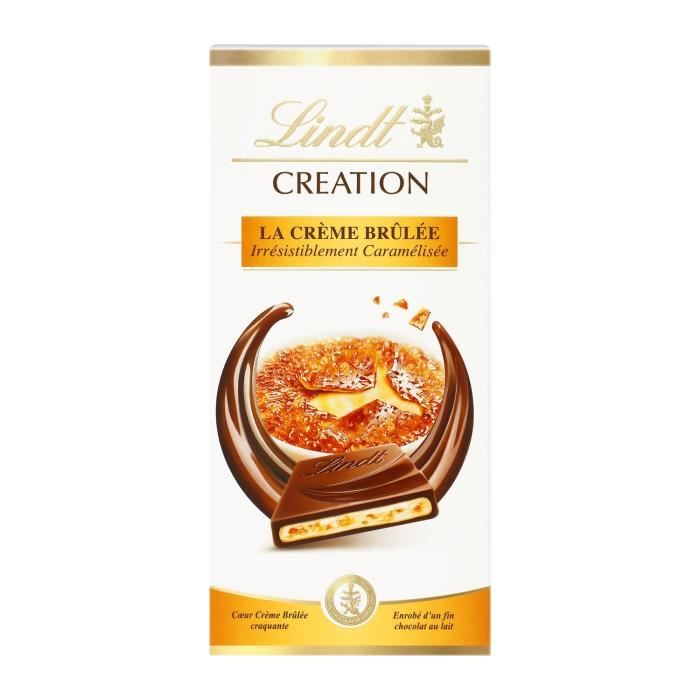 LINDT Création Crème brûlée Chocolat au lait - tablette de 150 g