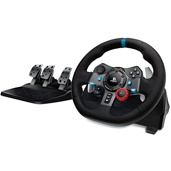 Logitech G29 Driving Force Volant de Course avec Pédales, Retour de Force Réaliste, Palettes Volant en Acier Inoxydable, Volant en C