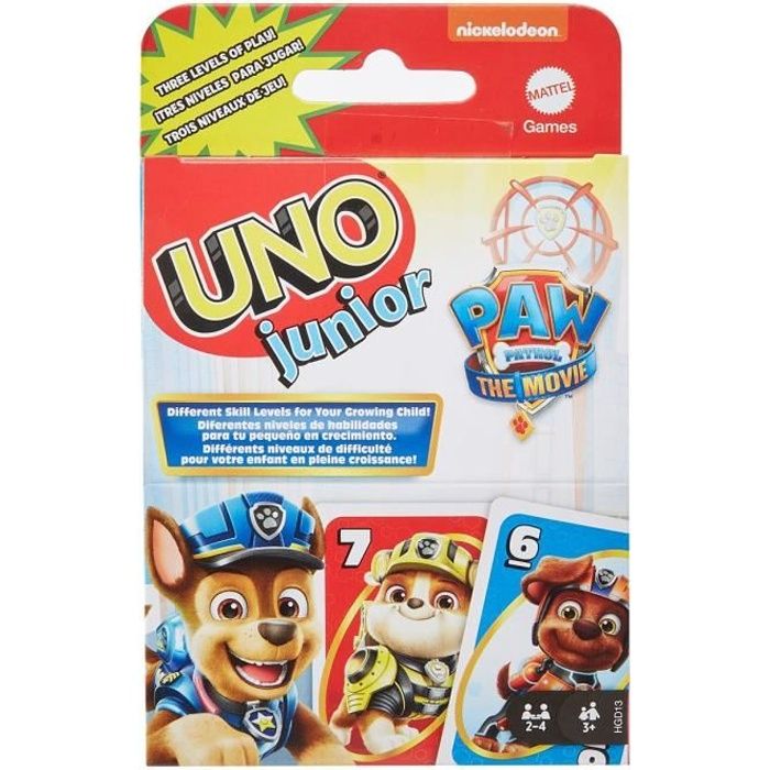 Mattel Games - Uno Junior Pat' Patrouille - Jeu de Cartes Famille - 2 à 4 joueurs - Dès 3 ans