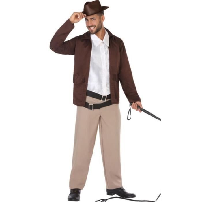 Déguisement d'Indiana Jones pour adulte pour le carnaval, un anniversaire déguisé ou une kermesse. Les enfants pourront se
