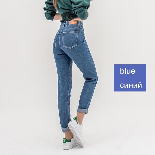 LUNA-Slim Jeans droit pour femmes Fashion-Bleu
