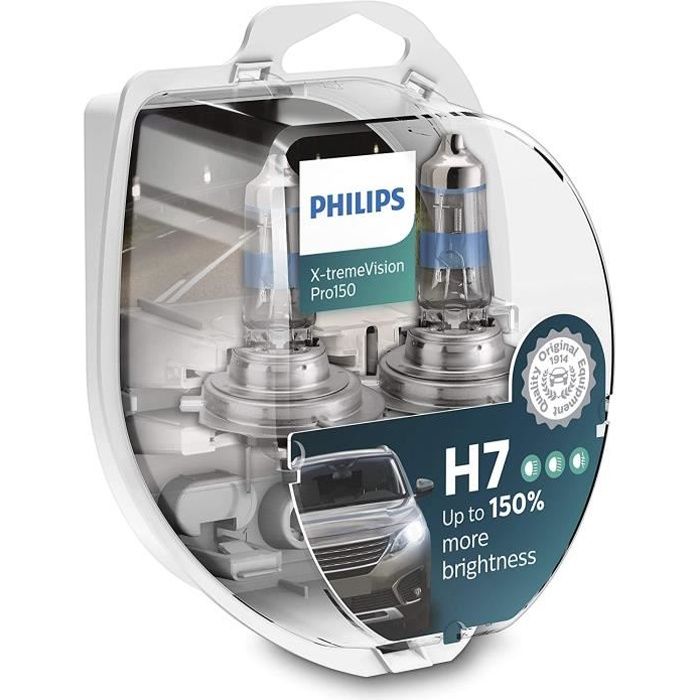 Philips X-tremeVision Pro150 H7 lampe pour éclairage avant +150%, lot de 2