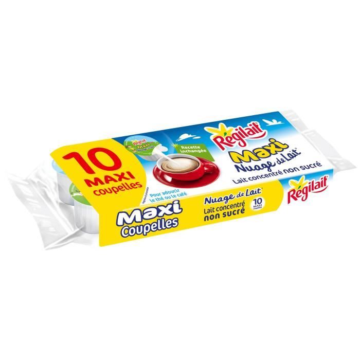 REGILAIT Maxi Nuage de lait Non Sucré en blister de 10 coupelles - 14 g