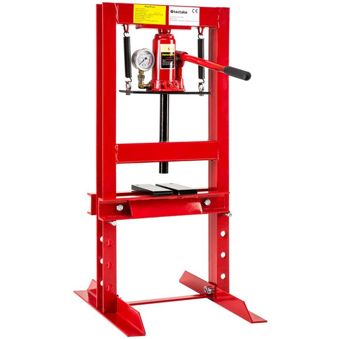 TECTAKE Presse Hydraulique d’Atelier 6 Tonnes avec 4 Niveaux de Réglage + Manomètre
