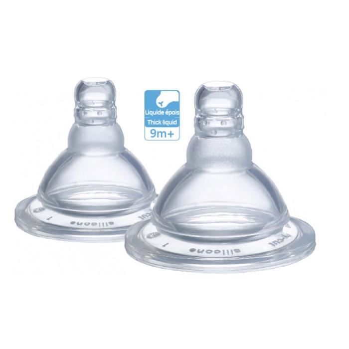 SOPHIE LA GIRAFE Set 2 tétines Mii Pour Liquide Epais 9 mois