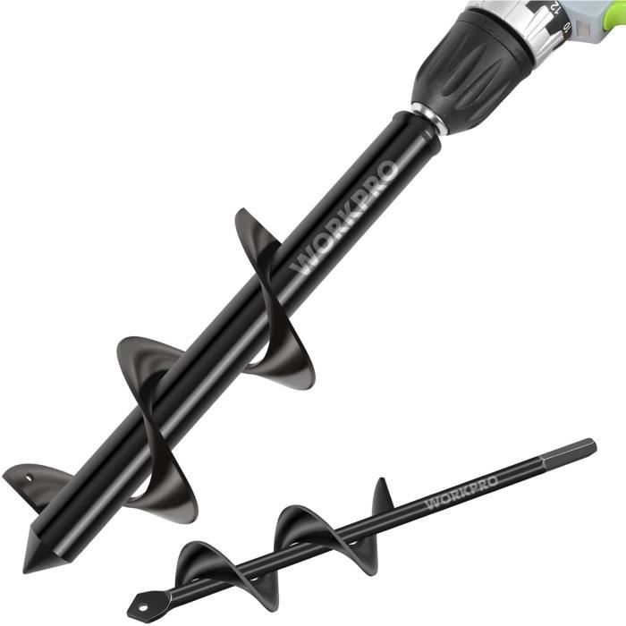 WORKPRO Mèche Jardin Tarière Ø 80 et Ø 40 mm 2 Pièces