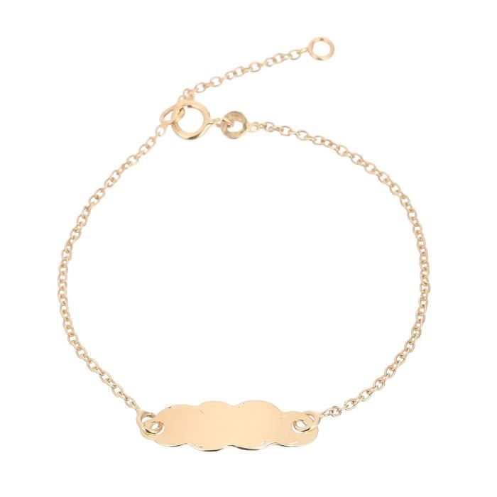YSORA Bracelet Identité nuage Or Jaune 375° Bébé Mixte