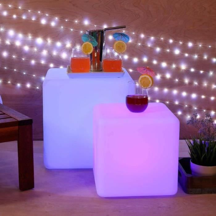 BIR21798-Cube Lumineux 15cm, Lampe Lumineuse Cube LED Télécommande, 16RGB Couleurs Changeables pour Décoration Cadeau