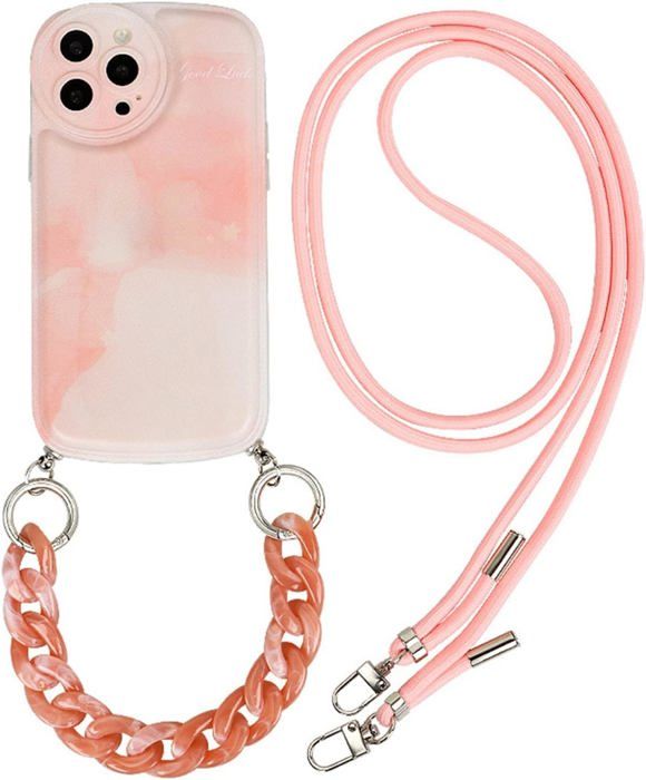 Coque Transparente TPU+PC Pour IPhone Avec Cordon De 145 Cm - Compatible Nombreux Modèles, Anti-chocs, Marque Westwindstore