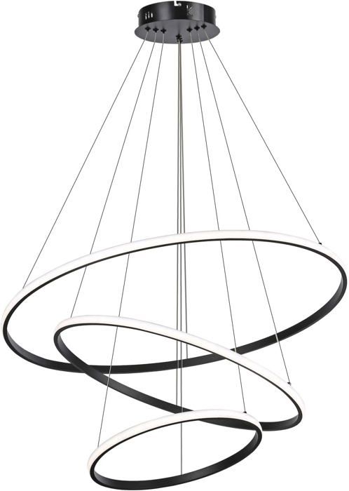 Noir Suspension Led Moderne, Lustre Suspendu RéGlable Plafonnier Contemporain, Dimmable 3