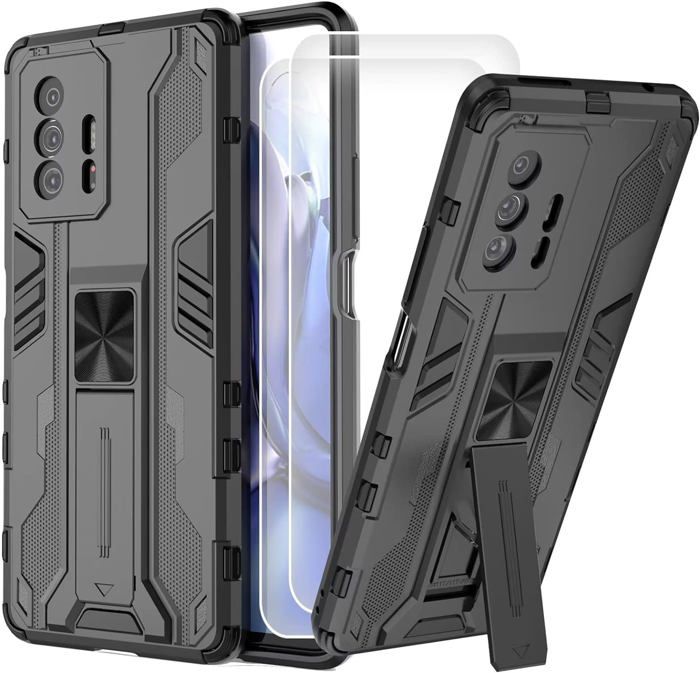 Pack Protection Xiaomi 11T / 11T Pro : Coque Silicone Noire + 2 Verres Trempés - Little Boutik Neuf