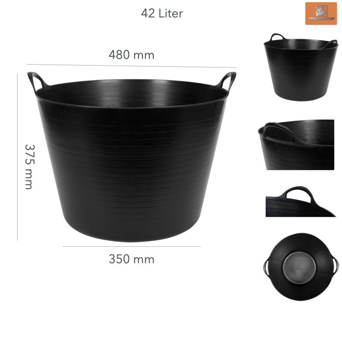 Seau flexible polyvalent - TRIZERATOP - 42 L - Incassable - Résistant UV - PP+EPDM