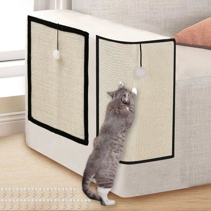 Comparer les prix de Tapis griffoir chat : 2 pièces griffoirs pour chat sisaltapis anti-rayures canapé chat planches à griffertapis griffoir40x29 cm