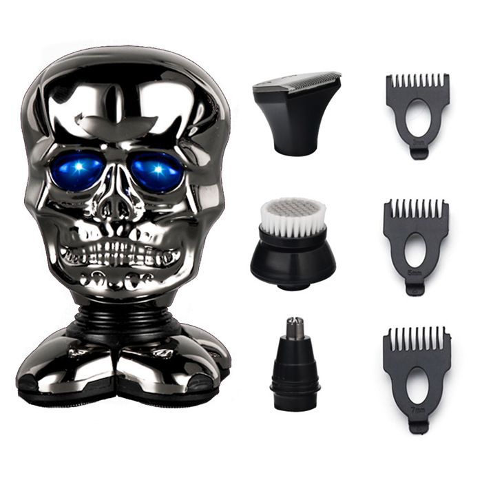 Rasoir électrique pour hommes rasoir rotatif 7D amélioré pour tête chauve kit de toilettage 5 en 1 avec tondeuse à barbe nez