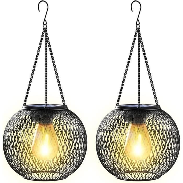 Lanterne Solaire - PZCC - Jardin Suspendue - Métal - IP65 - 2 Pcs
