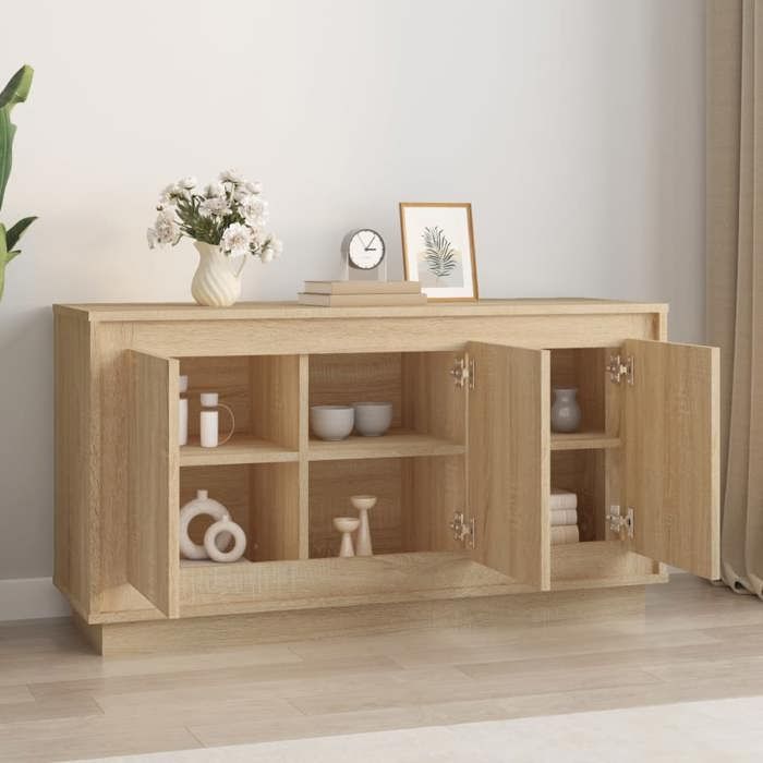 MGH - TOP Buffet de rangement - Cabinet/Commode Bois - Chêne sonoma - 102x35x55 cm - Bois dingénierie LV2974